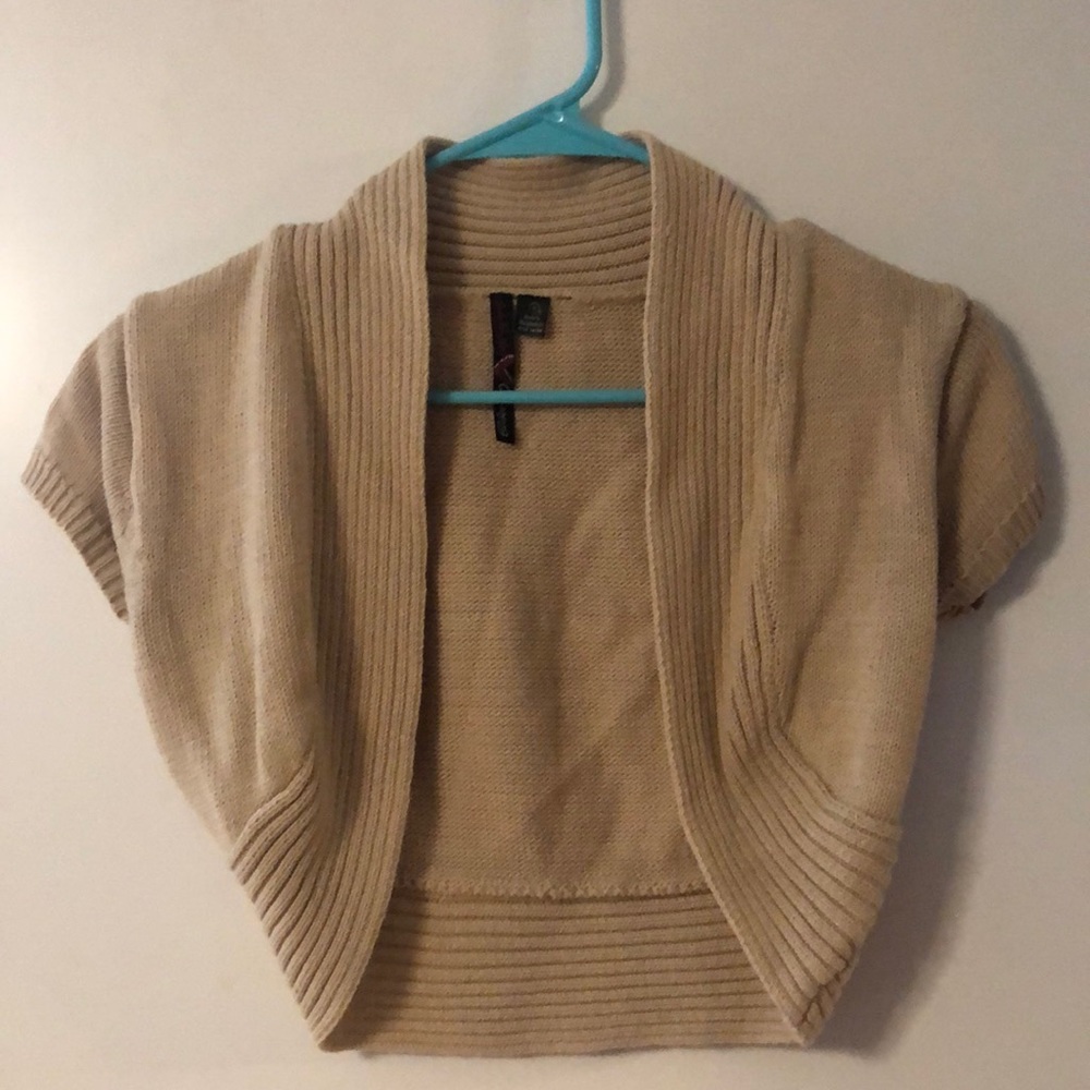Tan crop cardigan